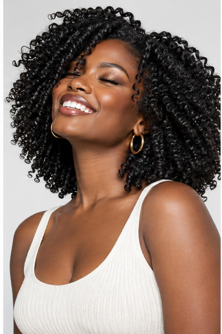 Editorial hairstyle inspiration: voluminous textured twist-out